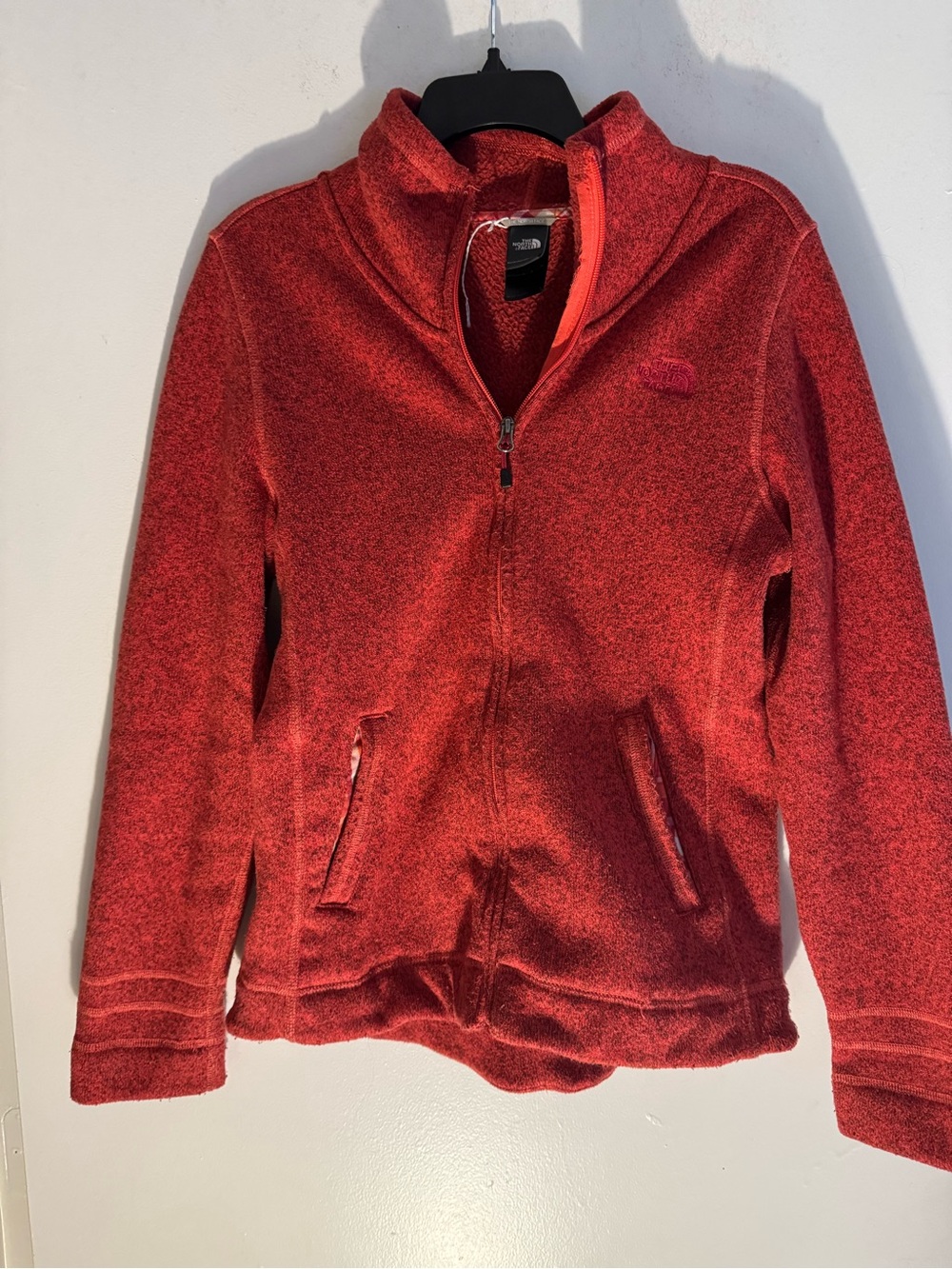 The North Face Women’s Red Heather Full-Zip Women's Fleece Jacket Size L